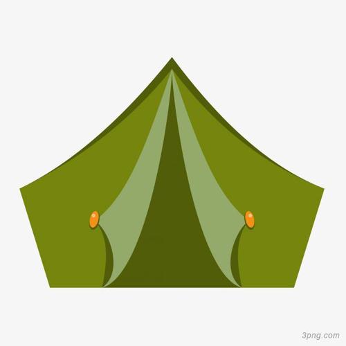 卡通绿色帐篷png素材透明免抠图片-其他元素